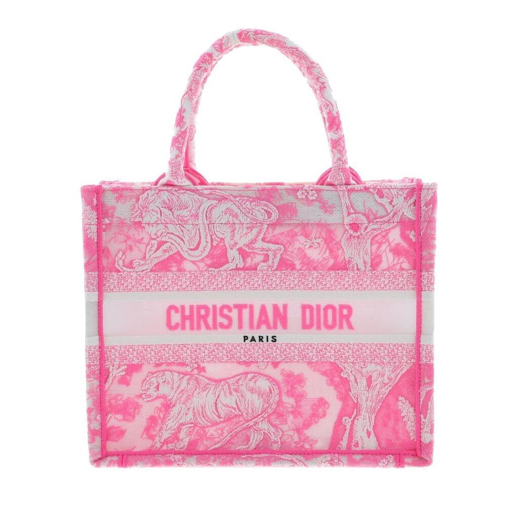 Christian Dior Book Tote Toile de Jouy Bag Handbag Pink